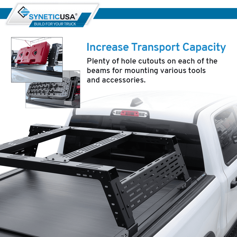 Syneticusa Retractable Tonneau Cover with Rack for 2016-2022