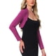 thumbnail image 4 of Inspire Chic Chaquetas Bolero para Mujeres de Manga Larga Abiertas de Frontal de Algodón Tejido Corto XL Magenta, 4 of 6