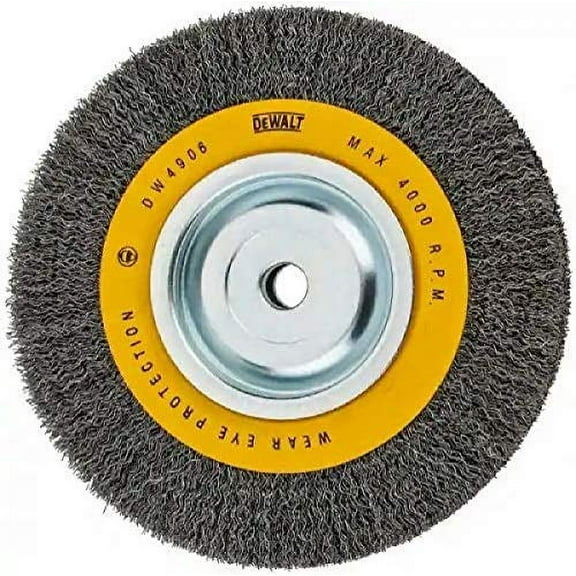 DEWALT Wire Wheel for Bench Grinder, Crimped Wire, 8-Inch (DW4906),Medium