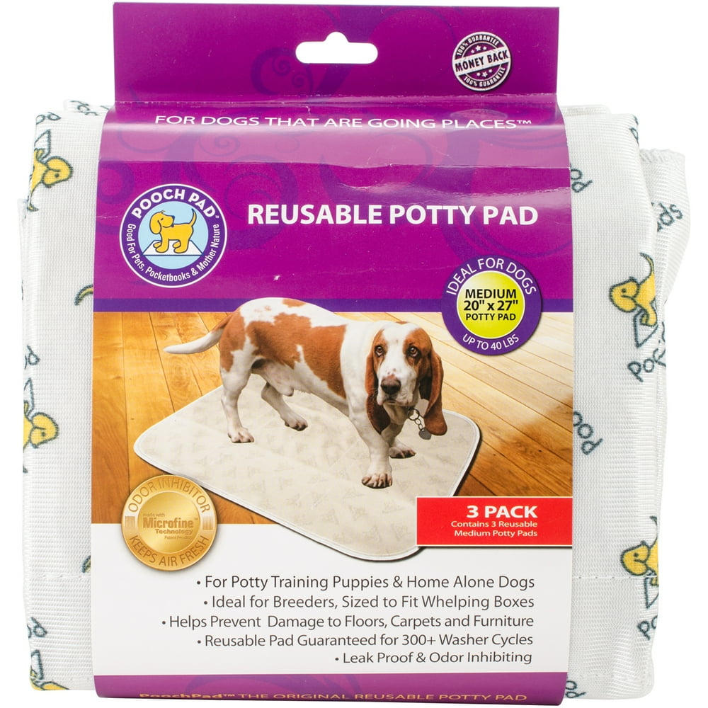 Reusable Absorbent Potty Pad, Medium, 20" x 27", 3pk, White Walmart