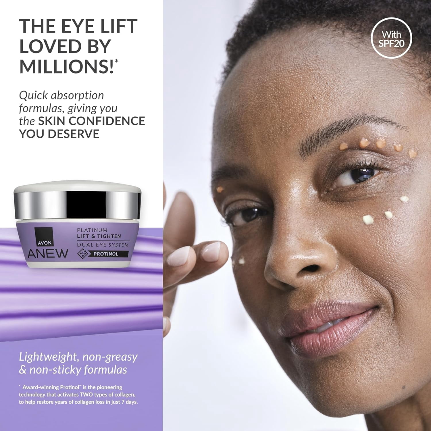 AVON Anew Platinum Set, Day Cream 50ml + Night Cream 50ml + Eye Cream 20ml, Triple Set, To Lift and Tighten Skin, Ultimate Skincare Trio for Age 50+