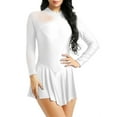 thumbnail image 2 of YiZYiF Womens Long Sleeve Ballet Dance Leotard Dress Solid Gymnastic Exercise Dress, 2 of 7