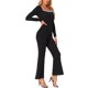thumbnail image 4 of Mono elegante de INSPIRE CHIC para mujer con escote cuadrado, cintura alta y pantalones anchos de pierna larga, 4 of 6