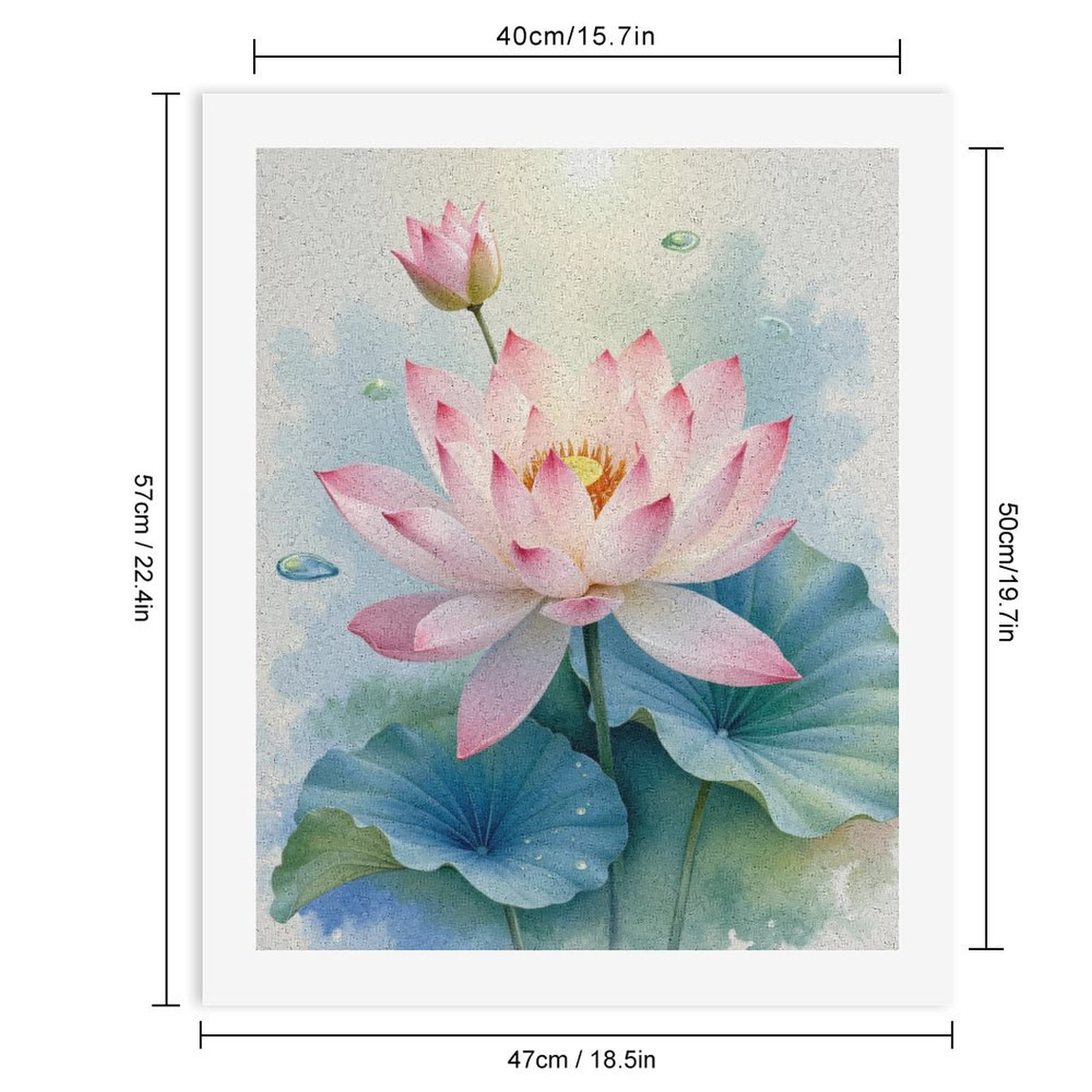 Paint By Numbers Kit for Adults Beginner - Lotus Blossom Serenity Watercolor Art DIY Canvas Painting Kits for Adults, Frameless Paint By Number for Adults for Home Wall Decor 16x20 Inch