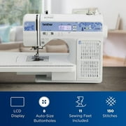 Brother CS7205 Computerized Sewing Machine with Wide Table, and SASEW6 6-Piece Premium Sewing Thread Pack, SA520 Water Soluble Stabilizer