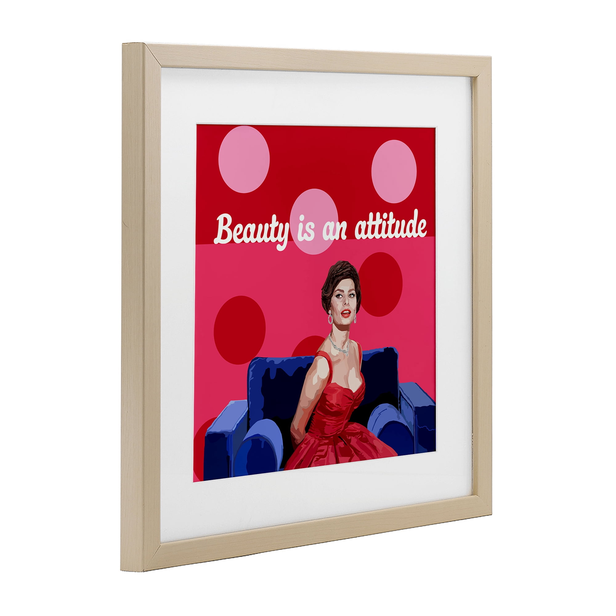 Stupell Industries Beauty Is An Attitude Birch Framed Print Under Glass, design by Lynnda Rakos