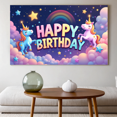 thumbnail image 6 of LUUFILx Unicorn Happy Birthday Party Backdrop Colorful Banner Decorations Photography Props Kids Celebration Background Rainbow Stars Cloud Decorations, 6 of 7