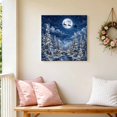 thumbnail image 6 of Canvas Wall Art, Christmas Forest Framed Canvas Prints for Living Room Bathroom, Xmas Deer Santa Claus Navy Blue Moon Night Gallery Wrapped Wall Decor for Home Office, Gifts, 12"x12" Ship Next Day, 6 of 9