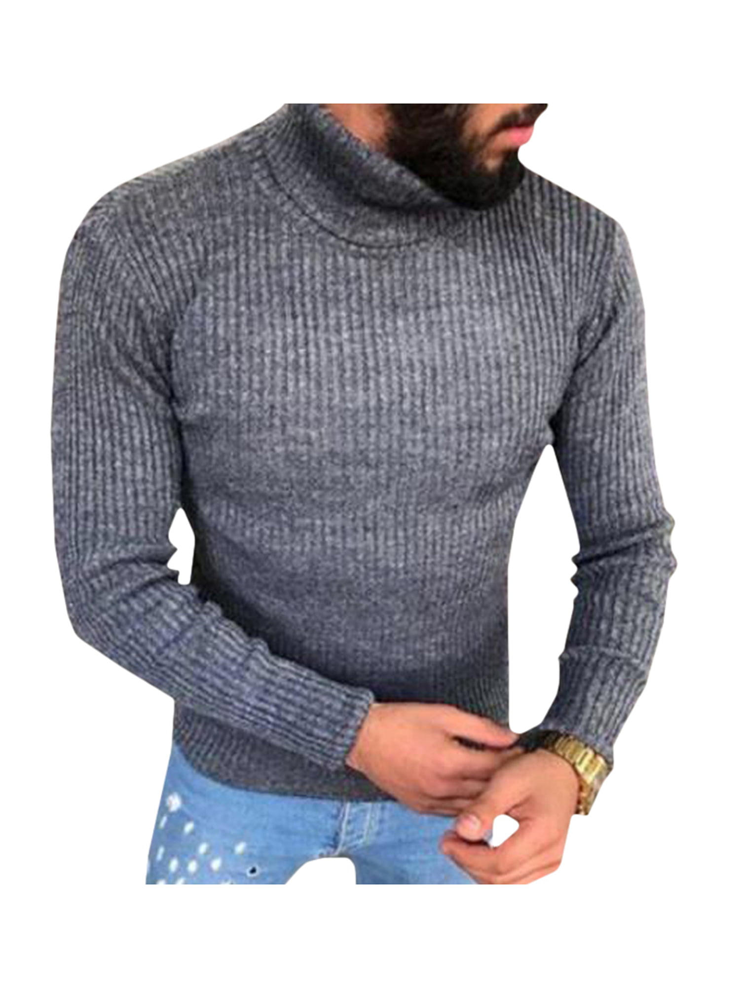 Wodstyle - Men's Turtleneck Knitwear Jumper Long Sleeve Pullover Tops ...