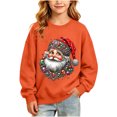thumbnail image 3 of Falkdiz Sweatshirts for Girls Crew Neck Warm Inner Christmas Pullover Thin Crew Neck Gifts Graphic Long Sleeve Girls Tops School , Orange , Size: 120, 3 of 9