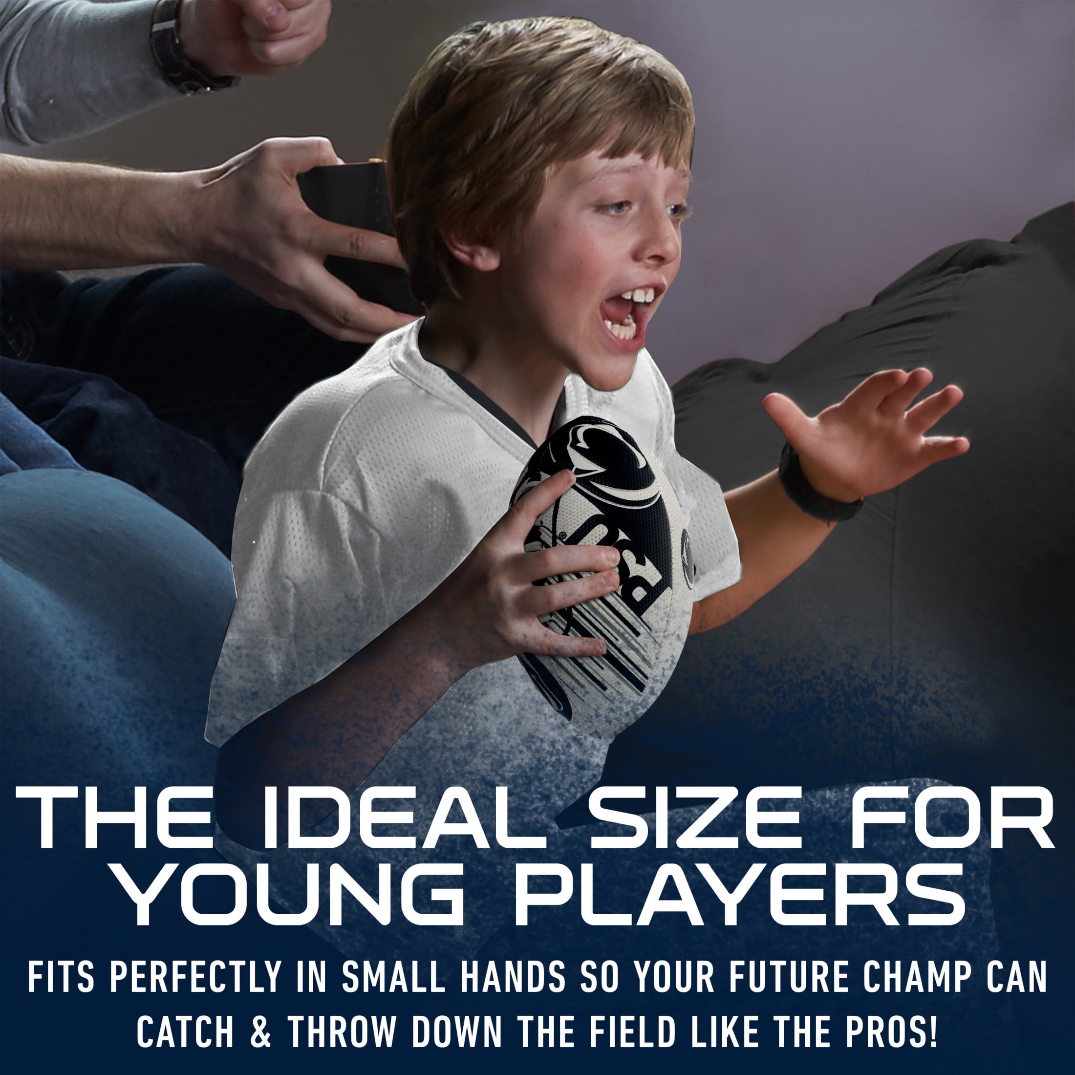 NCAA Penn State Football - Youth Mini Football - 8.5" Football- SPACELACE Easy Grip Texture- Perfect for Kids !