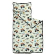 thumbnail image 2 of Monster Cartoon Truck Beige Pattern Teens Toddler Nap Mat with Pillow, Sleeping Mat Bag for Preschool Daycare 50"x20", 2 of 6