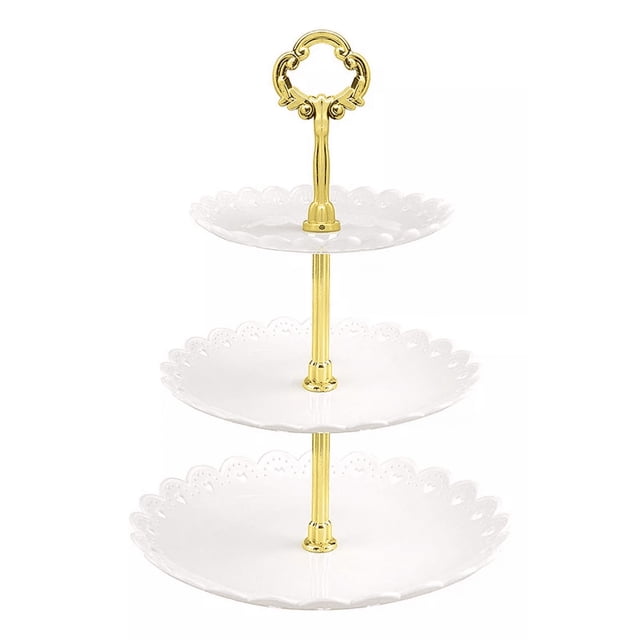 Exhibidor 3 Niveles Soporte Base Para Cupcakes Y Postres blanco