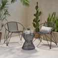 thumbnail image 2 of Noble House Erikson 3 Piece Outdoor Iron Conversation Set in Matte Black, 2 of 10