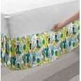 thumbnail image 2 of Tropical Bed Skirt, Island Aloha Nature Art Pattern with Toucan Flamingos Cactuses and Exotic Leaves, Elastic Bedskirt Dust Ruffle Wrap Around for Bedding Decor, 4 Sizes, Multicolor, by Ambesonne, 2 of 2