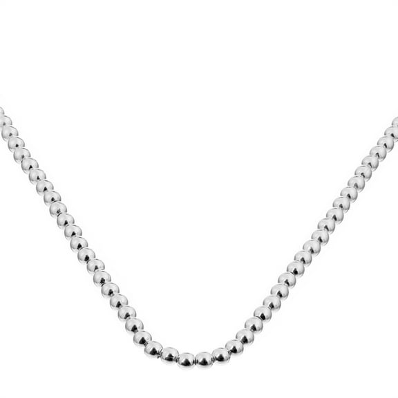 Silverly Men's Women's 925 Sterling Silver Multi-Ball Chain Beaded Necklace, 17   1.5" Extender