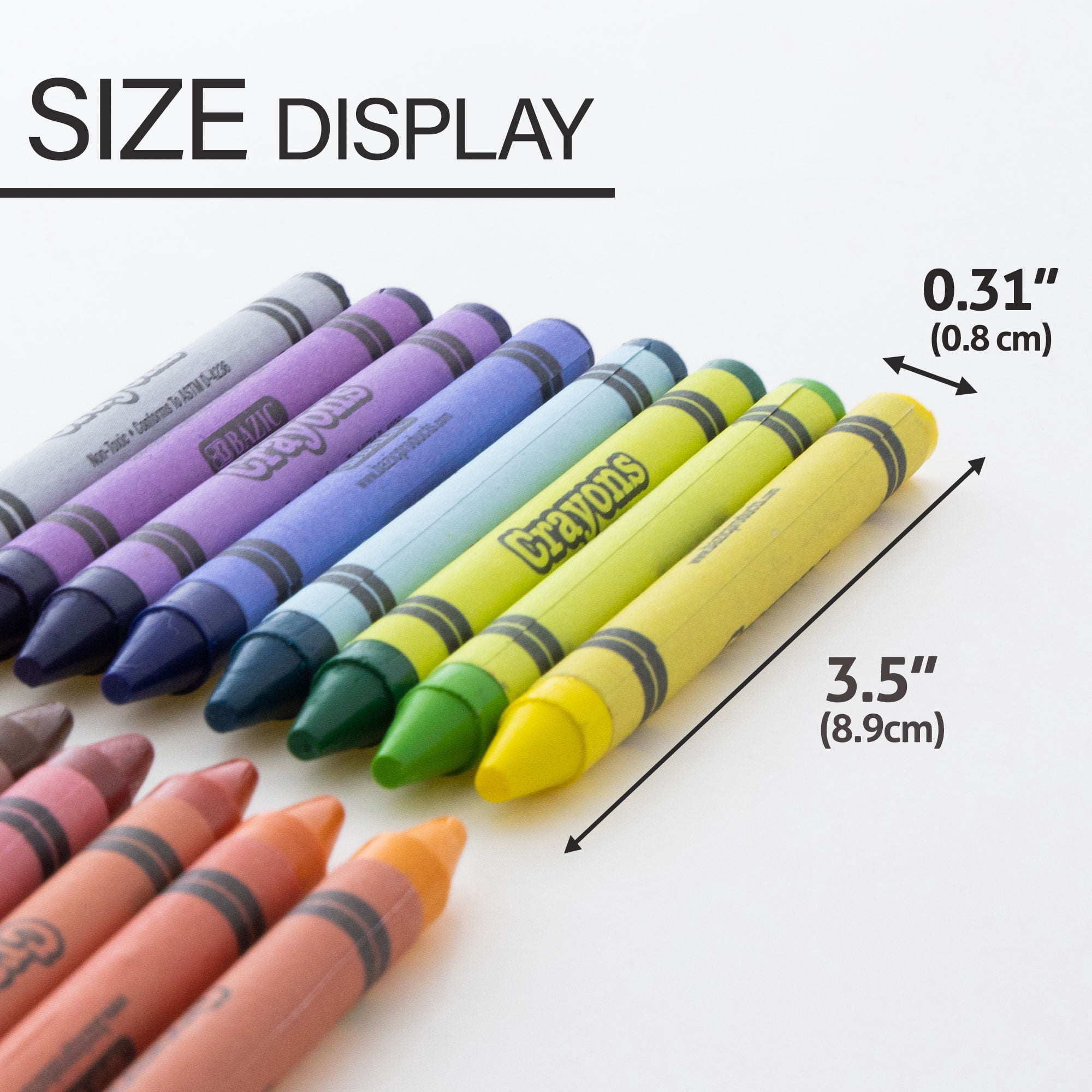 BAZIC Crayons 64-Count Coloring Crayon Set w/ Sharpener (64/Pack), 24-Packs