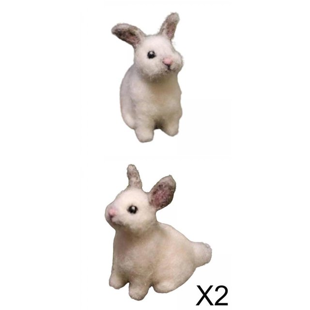 3 Pieces Needle Felted Rabbit Figurine DIY Crafting Decor Desktop Decoration Zulema none