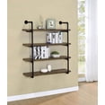 thumbnail image 2 of Bowery Hill Traditional 40" Wall Shelf in Black and Rustic Oak, 2 of 8