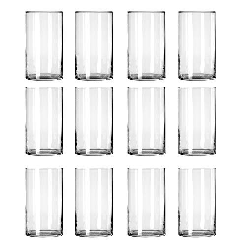 12 Pack Clear Glass Cylinder Vases, Table Flowers Vase,for Wedding Decrations and Formal Dinners (6 Inch)