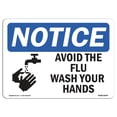 thumbnail image 1 of SignMission OS-NS-RD-1824-L-10279 OSHA Notice Sign - Avoid the Flu Wash Your Hands, 1 of 1