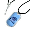 thumbnail image 2 of Stay at Home Mermaid Funny Humor Military Dog Tag Pendant Necklace with Cord, 2 of 5