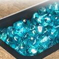 thumbnail image 3 of 10 Pound Fire Glass Diamonds 1 Inch, Fire Pit Glass for Gas Fireplace and Fire Pit, Caribbean Blue, High Luster, 3 of 7
