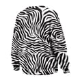 thumbnail image 5 of SCRAWLGOD Zebra Print Black White Women Oversized Crewneck Sweatshirt Long Sleeve Pullover Tops Drop Shoulder Casual Trendy Workout Clothes with Pockets, XXL, 5 of 7