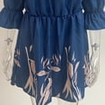thumbnail image 4 of Vestido casual con estampado floral y hombros descubiertos, manga trompeta, para mujer, XL, 4 of 6