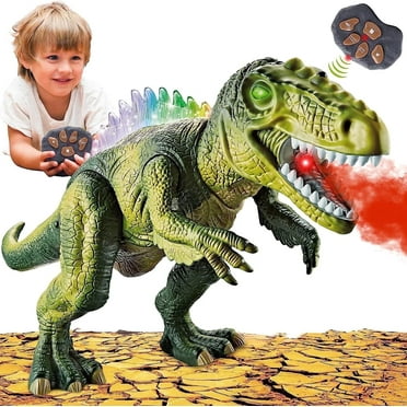XINGLUKE Remote Control Dinosaur Toys for Kids, Walking RC T-Rex Toys with Light, Colorful Sprays and Roars Sounds for Boys Girls 3  Years Old