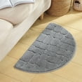 thumbnail image 3 of Half Moon Entrance Door Mat Semi Circle Non-Slip Bath Mat Absorbent Shaggy Pile Rug Soft Touch Carpet Shower Rug For Home Bathroom Bedroom, 3 of 17