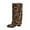 Brown, variant on Winter Fashion Boots Knee High Leopard Print Heel Comfortable Outdoor Casual Wear for Women