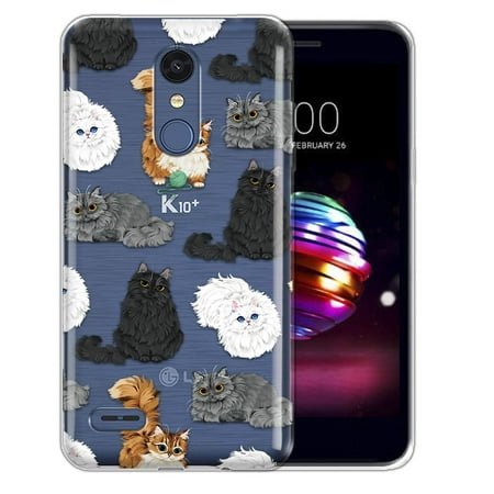 FINCIBO Soft TPU Clear Case Slim Protective Cover for LG K10/ K10+ Plus K30 2018, Fluffy Haired