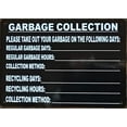 thumbnail image 4 of GARBAGE COLLECTION SIGN (7X10,BLACK BRUSH SILVER,ALUMINUM) -ref16822, 4 of 5