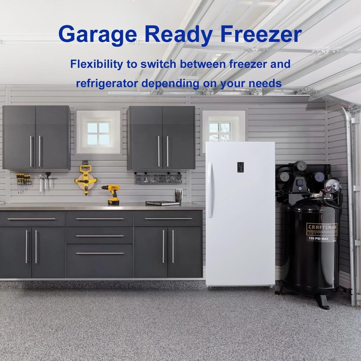 Techomey 13.8cu.ft Dual Mode Digital Control Convertible Uprigh Freezer/Refrigerator
