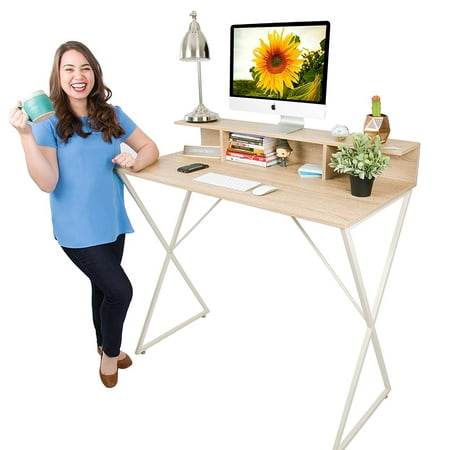 Joy Desk by Stand Steady - Modern Home Office Standing Desk Workstation with Storage Cubbies! - 47.5