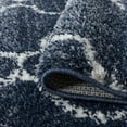 thumbnail image 6 of Wembley Shag Contemporary Shag Thick Navy and White Area Rug, 9' x 12', 6 of 7
