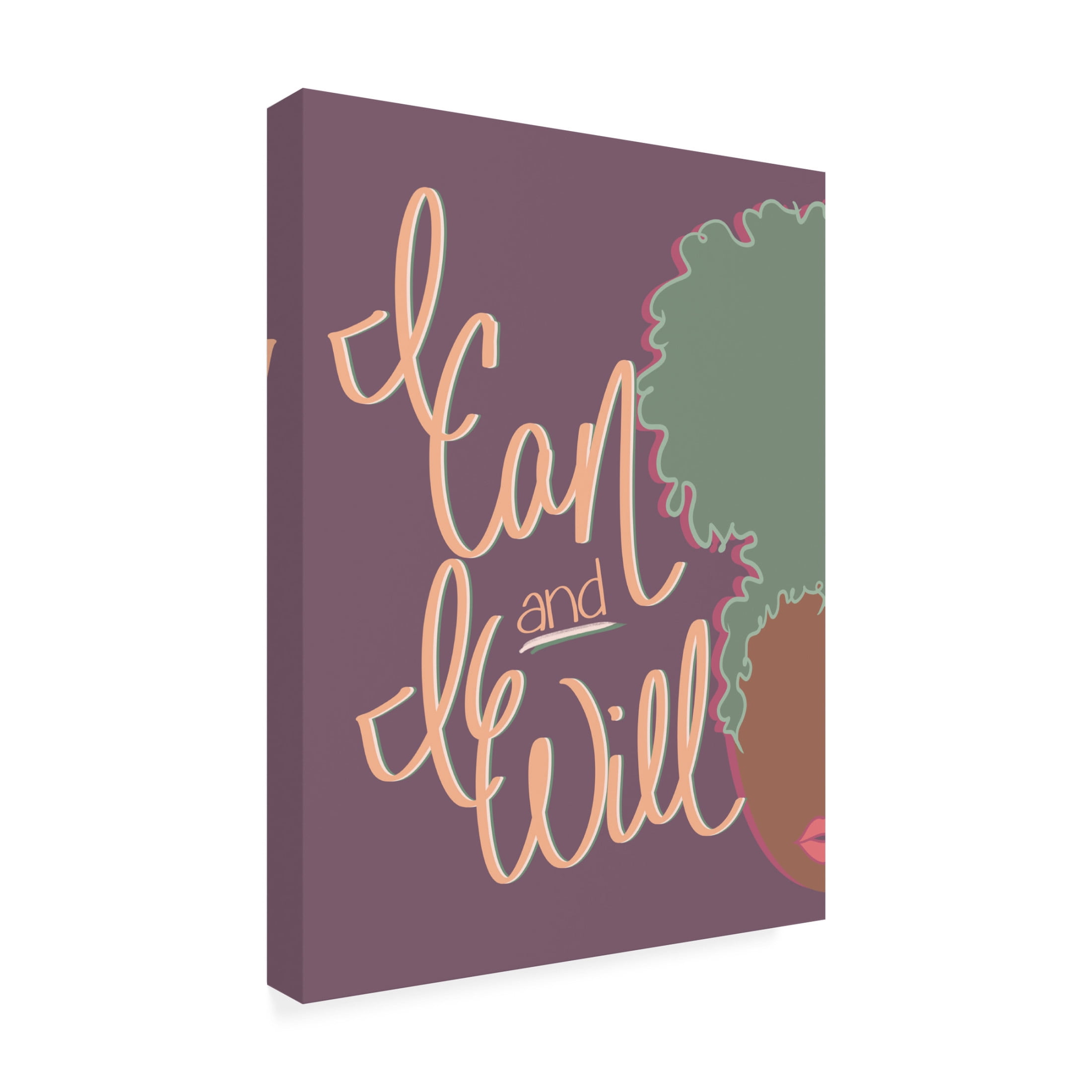 Canvas Wall Art - Marlee Ash Calligraphy & Design 'Curly I Can' Wall Art for Living Room, Bedroom, or Office Décor by Trademark Fine Art - 18 x 24 Inches