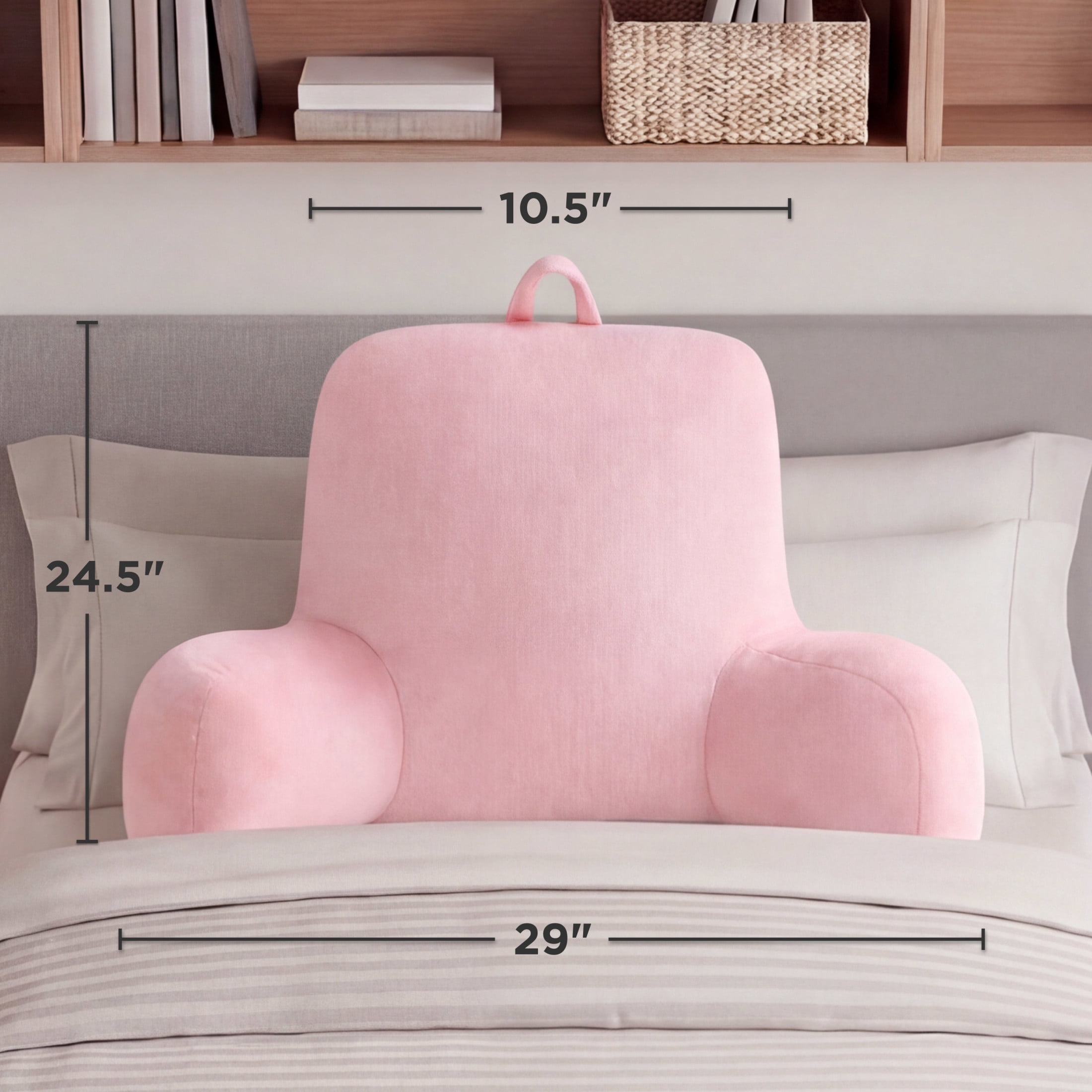 The Sheet Lab Pink Plush Backrest Pillow 29 x 24.5 x 10.5 Inches