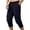 Navy, variant on Mens Cargo Style Casual Style Drawstring Waist Elastic Waist Capri Pants Drawstring Closure Zipper Pockets Button Blue S