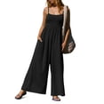 thumbnail image 5 of Spaghetti Strap Summer Women Sleeveless Solid High Waist Wide Leg Jumpsuit, 5 of 6