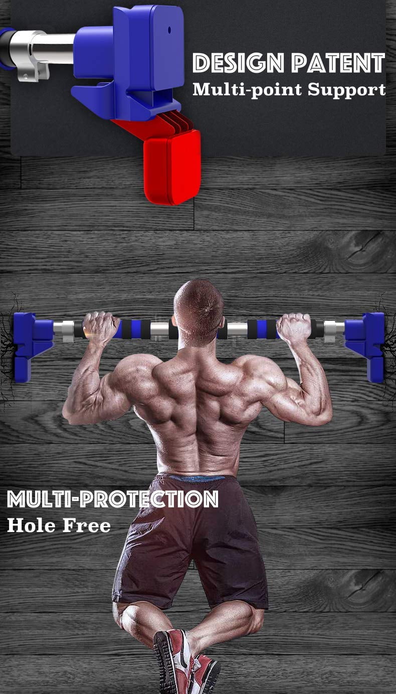 Pull Up Bar, Doorway Chin Up Bar, Workout Bar, Exercise Bar, Multi-purpose, Home, Fitness, Upper Body, Heavy Duty, Hole-Free (27.5-35.5 inch)