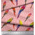 thumbnail image 3 of Soimoi Pink Cotton Duck Fabric Macaw Parrot Bird Printed Fabric 1 Yard 58 Inch Wide, 3 of 3