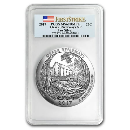 2017 5 oz Silver ATB Ozark Riverways MS-69 DMPL PCGS (FS)