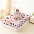 thumbnail image 4 of Manfei Kawaii Dog Twin Fitted Sheet, Puppy Paw Print Bedding, Pink, 2pcs, 1 Fitted Sheet and 1 Pillowcase, 4 of 6