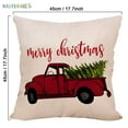 thumbnail image 6 of BadPiggies Christmas Throw Pillow Case Cushion Cover, Vintage Red Truck Soft Cotton Linen For Home Xmas Party New Year Decorations, 6 of 8
