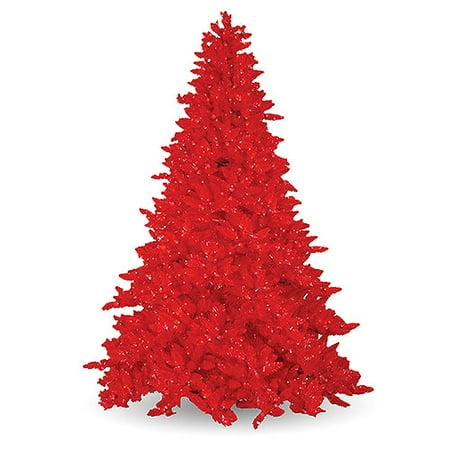 7.5' Pre-Lit Christmas Tree, Red