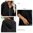 thumbnail image 4 of Sudadera con capucha cómoda de manga larga para mujer Sudadera con capucha y cremallera completa Jersey con cordón Negro S, 4 of 5