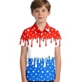 thumbnail image 4 of VNKIDY Boys Girls Kids 250 Years American Flag Print Polo Shirt Casual Short Sleeve Collared Button Closure Top For Independence Day Holiday Daily Wear White 9-10 Years, 4 of 6