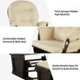 thumbnail image 6 of Demi Bonn Glider and Ottoman Cushion Set, Wooden Rocking Chair, Wood Baby Glider and Ottoman Cushion Set with Padded Armrests for Nursing, for Napping, Nursing, Reading, Beige, 6 of 9